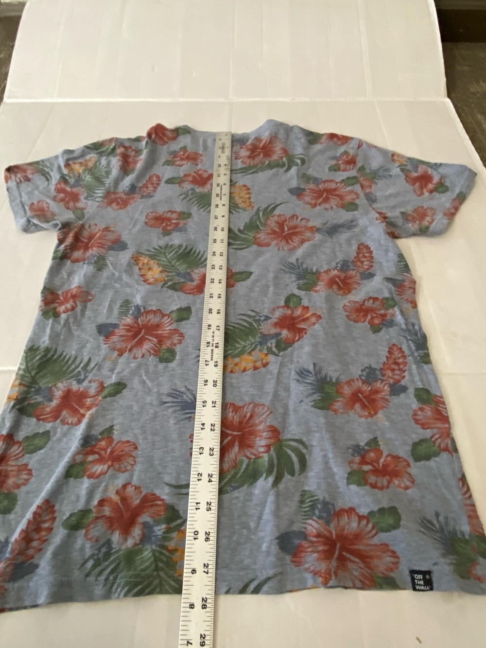 Vans Men's Floral Pocket T‑Shirt - Blue with Orange & Green Print Medium - Picture 4 of 7